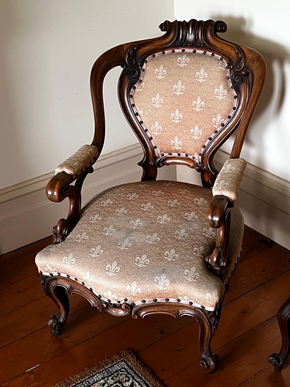 A Victorian rosewood side or nursing chair,English circa 1865 sold by Artvisory, lot 373 — auction record photograph
