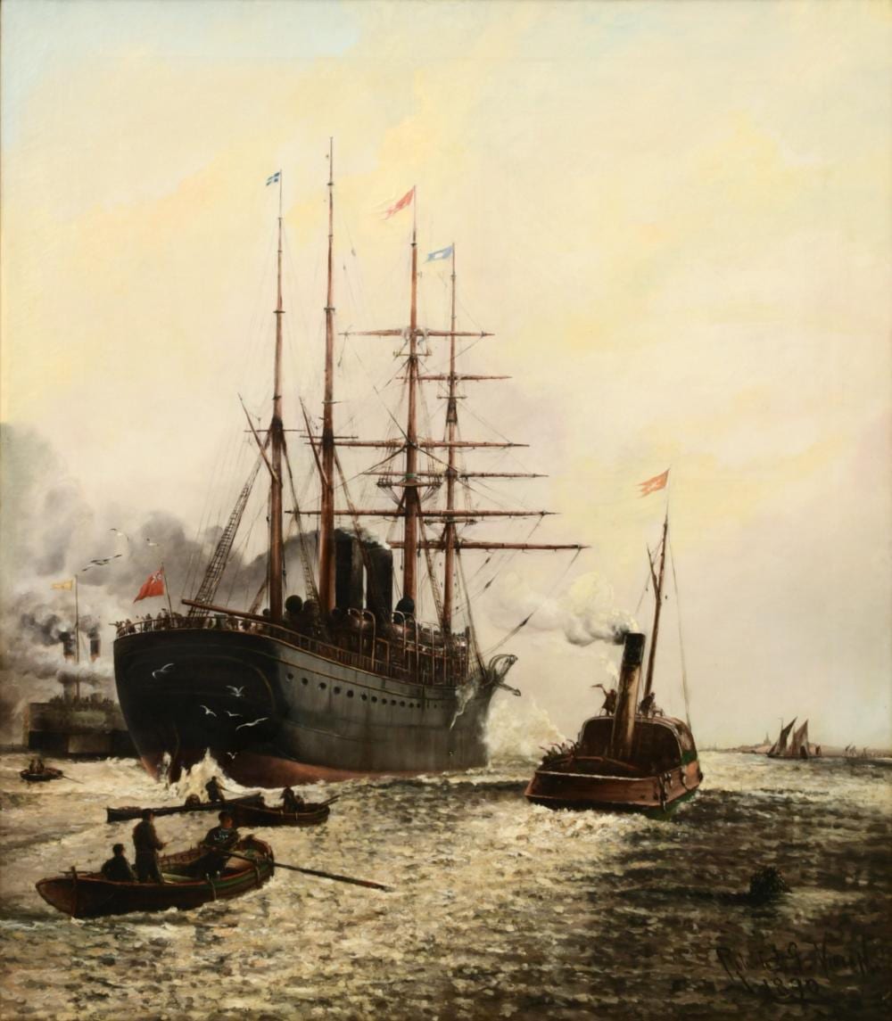 George Vivian comparable auction result: george vivian british 1798 1873 seascape with ships