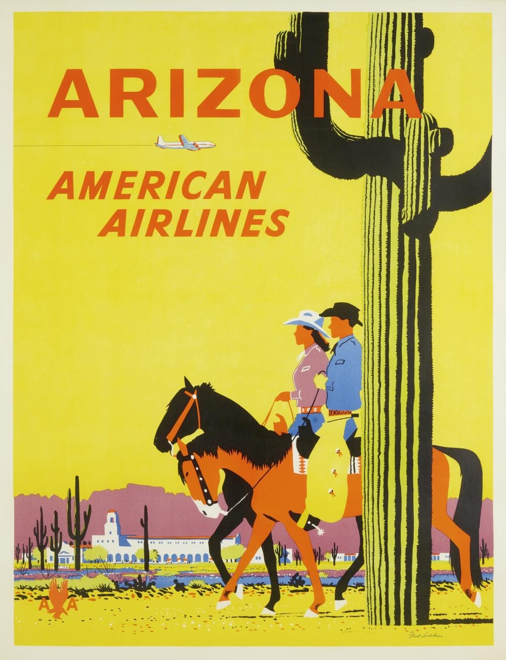 Fred Ludekens comparable auction result: fred ludekens 1900 1982 edward mcknight kauffer 1890 1954 arizona american airlines american airlines cowgirl 2