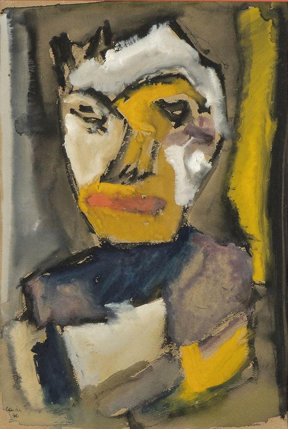 Sebastiano Carta comparable auction result: sebastiano carta priolo gargallo 1913 rome 1973 man portrait 1946