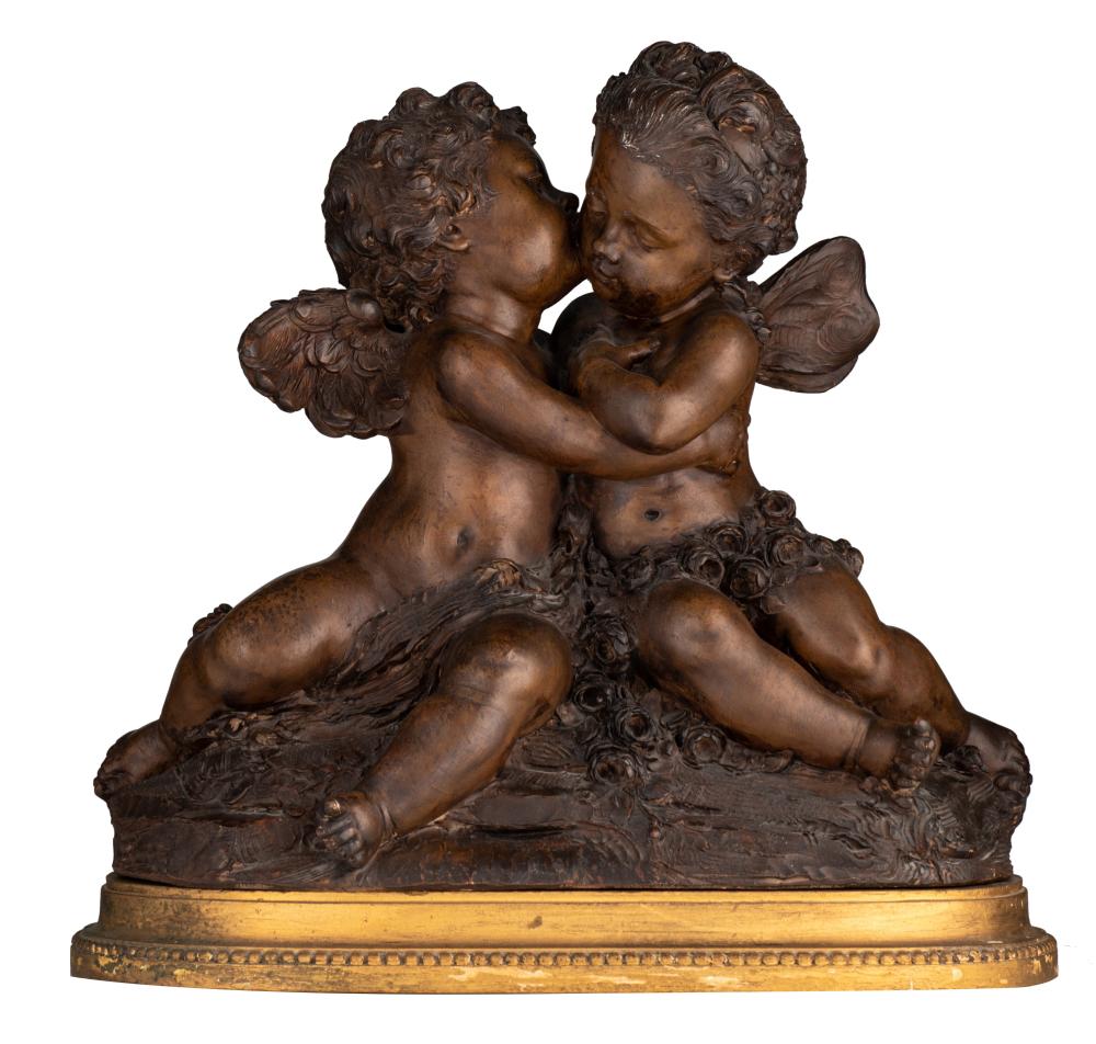 Fernand Cian comparable auction result: fernand cian 1886 1953 amor and psyche as children patinated terracotta h 45 w 50 cm