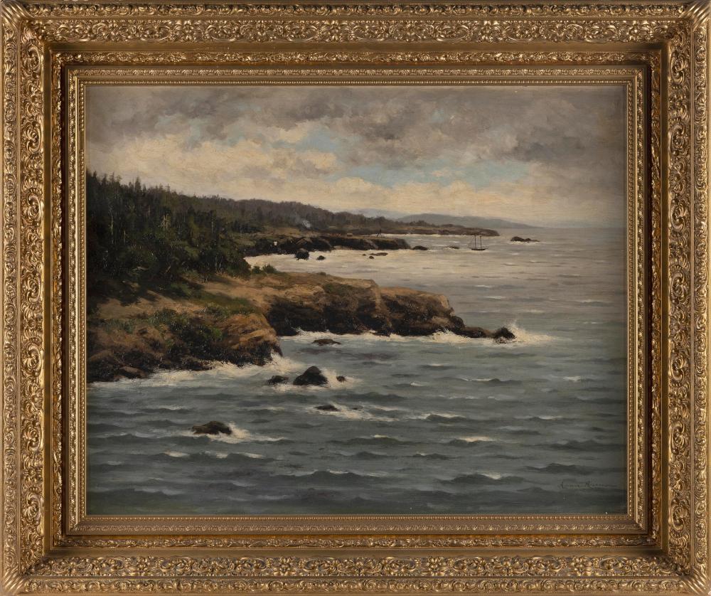 Annie Lyle Harmon comparable auction result: annie lyle harmon california 1855 1930 california coastal landscape oil on canvas 26 x 33 framed 34 x 41