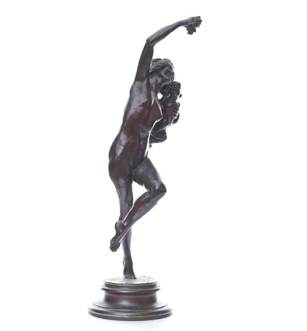 Frederick William McMonnies comparable auction result: frederick w macmonnies bacchante infant faun large bronze sculpture 1894