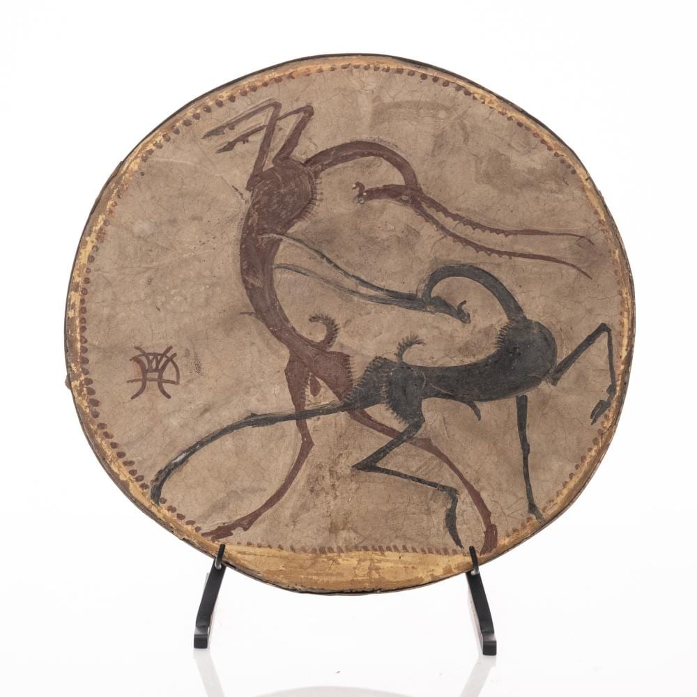 William Hunt Diederich comparable auction result: large 20 signed hunt diederich painting on stone plaque decorated with two antelopes