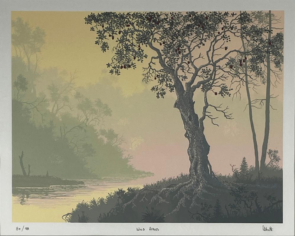 Roger Arndt comparable auction result: roger d arndt wild apples serigraph 87 98