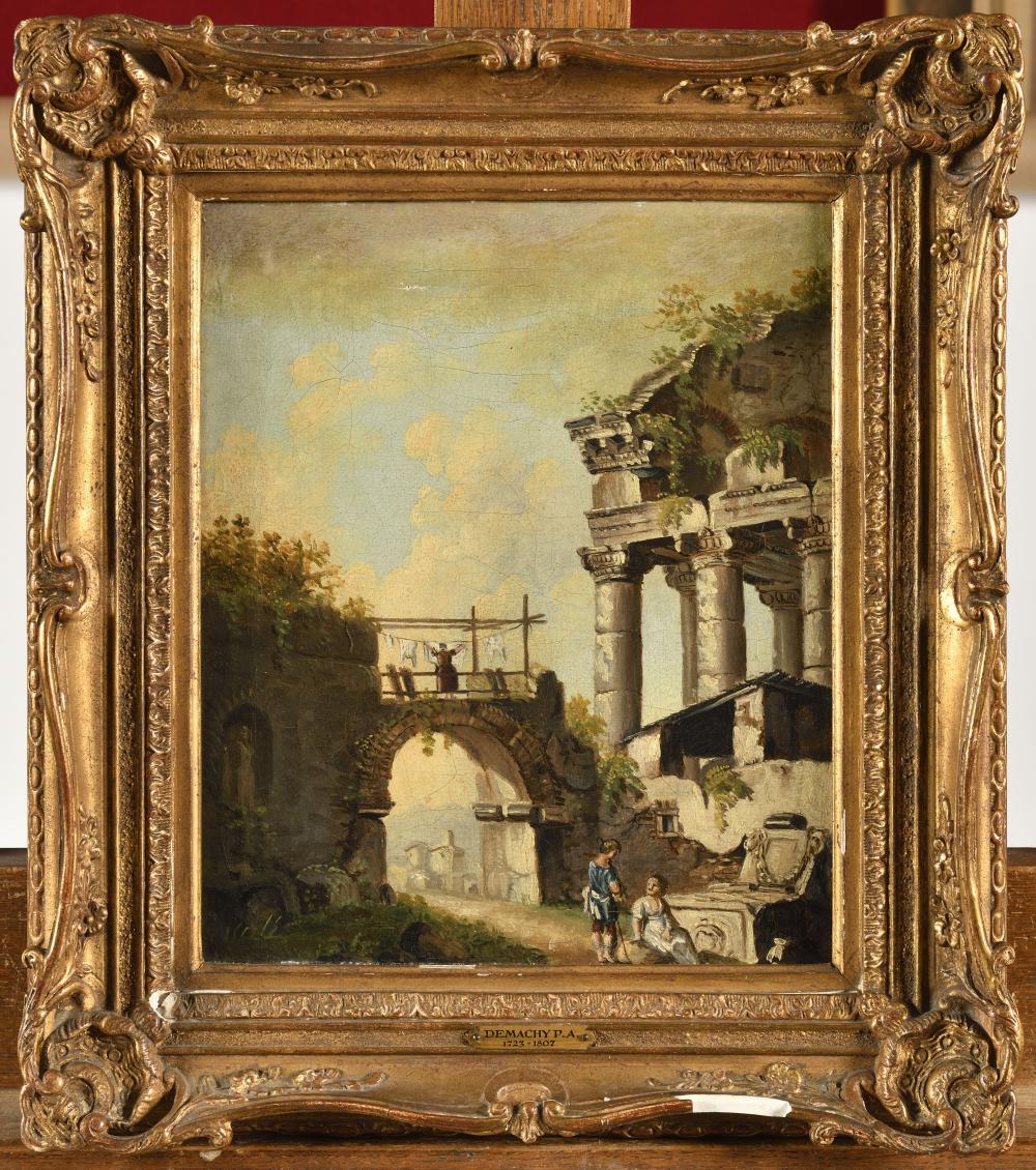 Pierre-Antoine Demachy comparable auction result: pierre antoine demachy 1723 1807 dans le go t de ruines antiques anim es de personnages huil