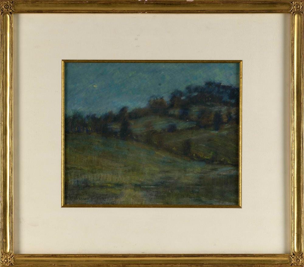 Arthur B. Wilder comparable auction result: arthur b wilder vermont 1857 1945 summer s night pastel 10 5 x 13 sight framed 20 x 23