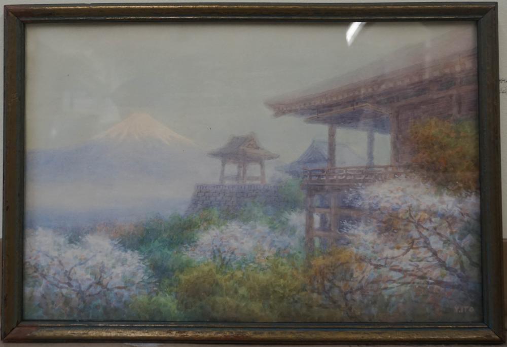Yoshihiko Ito comparable auction result: ito yoshihiko japanese 1867 0 1942 view of mt fuji watercolor on paper framed 14 1 4 x 21 in 36 2 x 53 3 cm