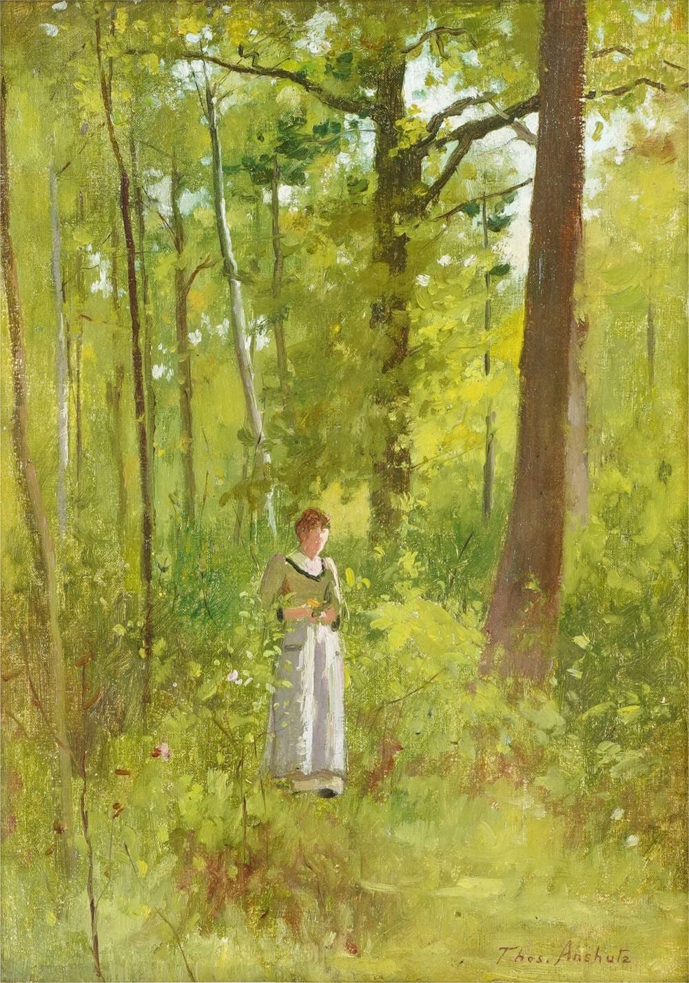Thomas Pollock Anshutz comparable auction result: thomas pollock anshutz american 1851 1912 woman in forest glade