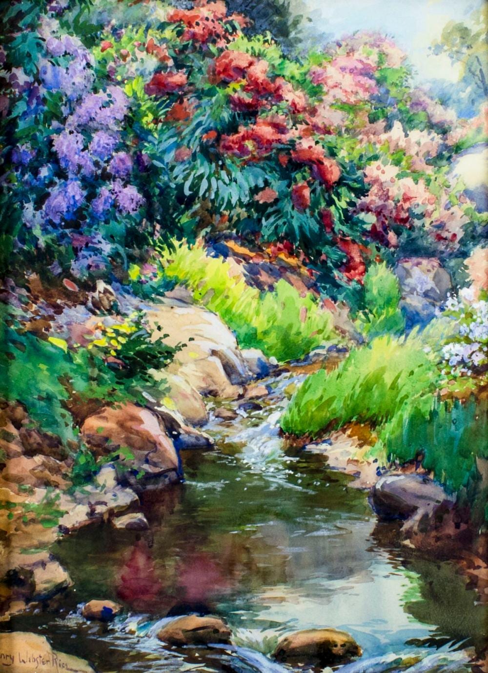 Henry Webster Rice comparable auction result: henry webster rice ma me 1853 1934 watercolor painting antique