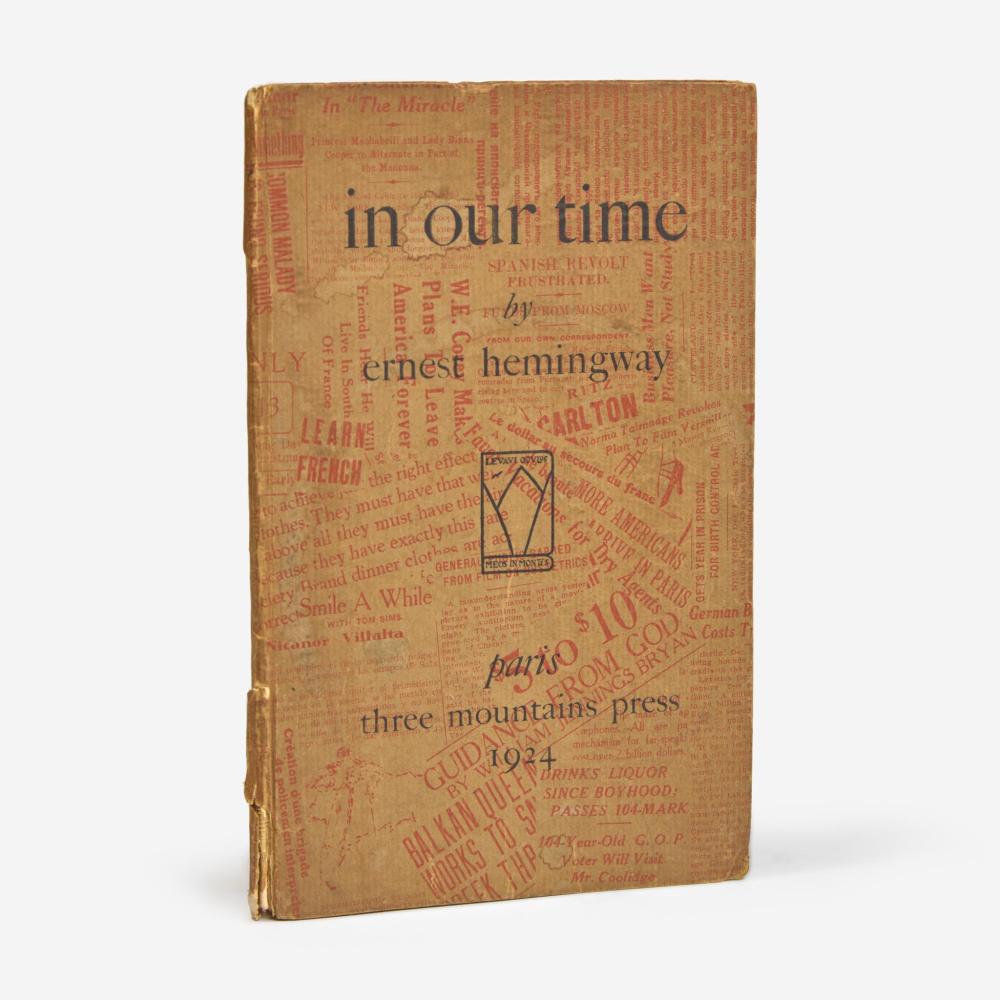 [Literature] Hemingway, Ernest in our time sold by Freeman's | Hindman, lot 94 — auction record photograph