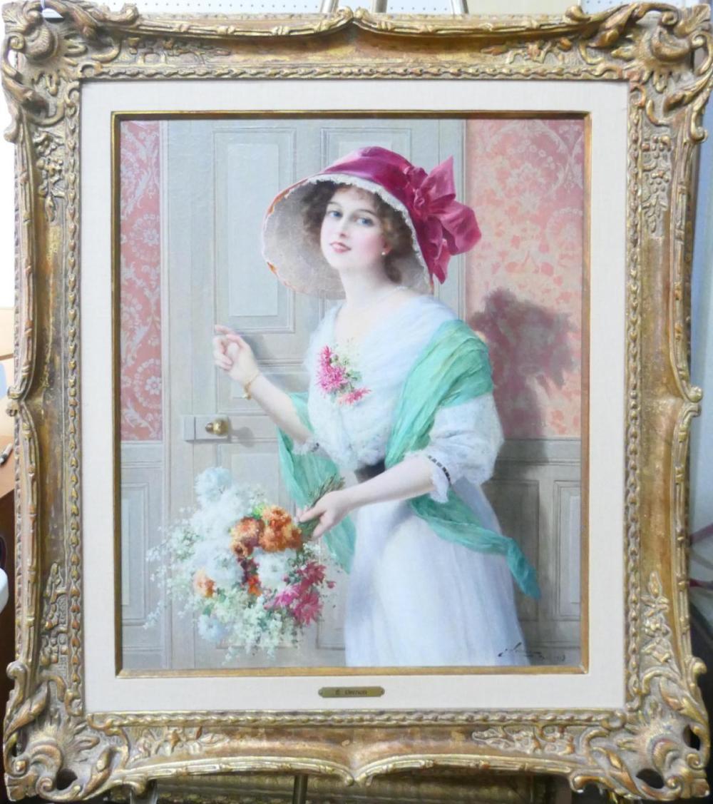 Emile Vernon comparable auction result: emile vernon france 1872 1919 portrait oil