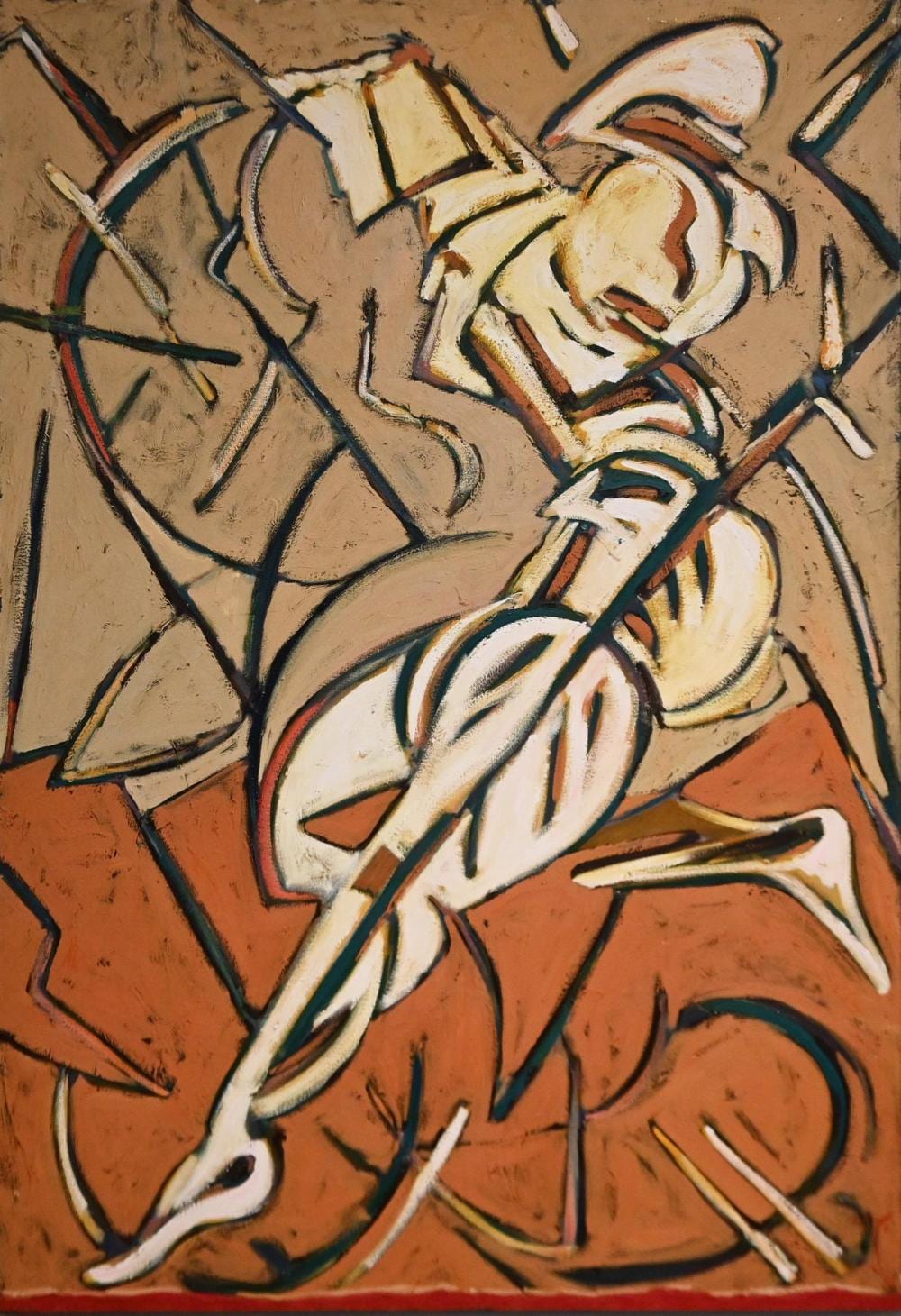 Mario Cioni comparable auction result: mario cioni untitled 1986 oil on canvas signed lower right 167 x 111cm provenance the national australia bank art collection