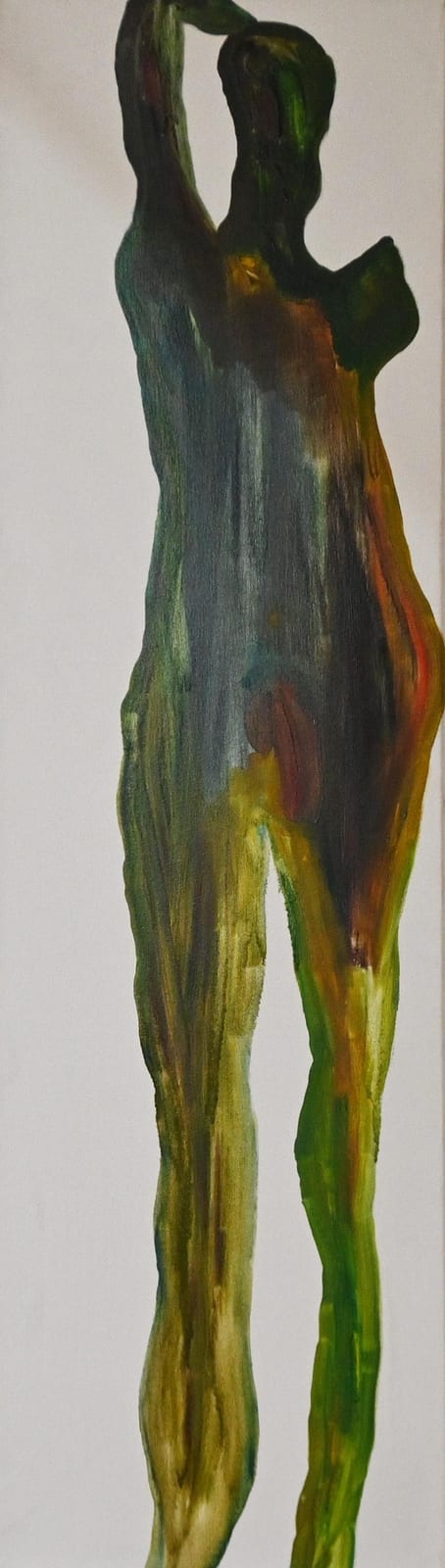Darren McDonald comparable auction result: darren mcdonald self portrait green man 2002 oil on canvas artist name title and date verso 122 x 35cm provenance the natio