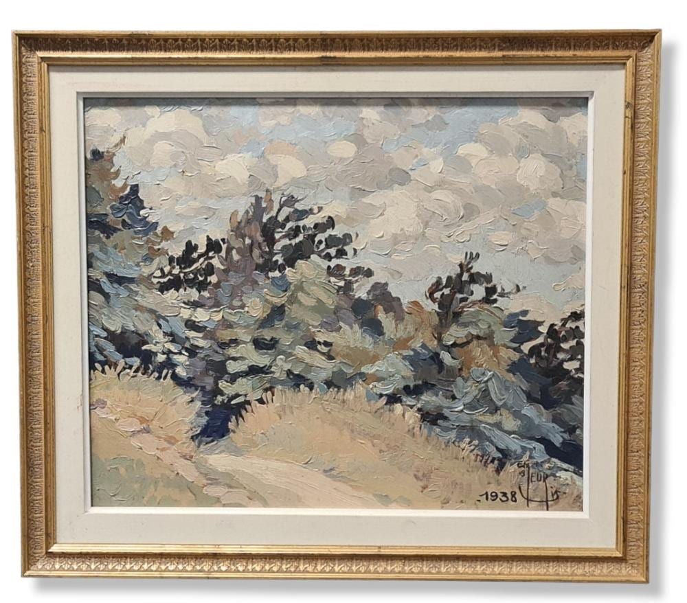 Emmanuel Meuris comparable auction result: emmanuel meuris 1894 1969 paysage aux conif res 1938 huile sur panneau dimensions 35 x 42 cm