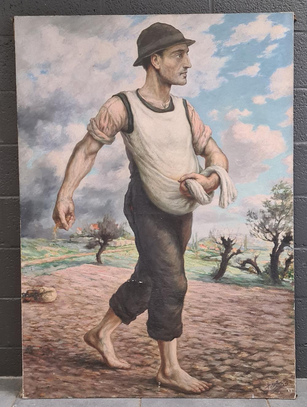Victor Dieu comparable auction result: victor dieu 1873 1954 le semeur huile sur toile dimensions 140 x 100 cm