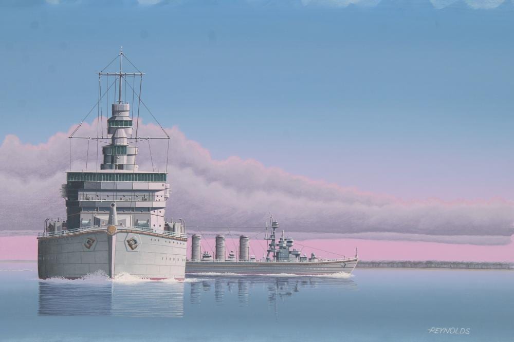 Keith Reynolds comparable auction result: keith reynolds b 1929 japanese warships oil