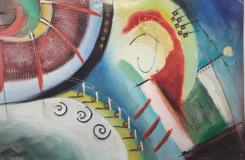 Kamy Deljou comparable auction result: kamy deljou b 1957 abstract oil on paper