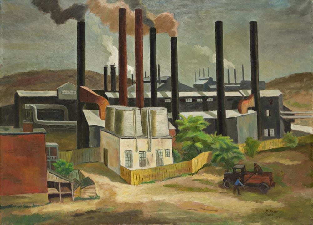 Richard Crist comparable auction result: richard crist 1908 1985 steel mill