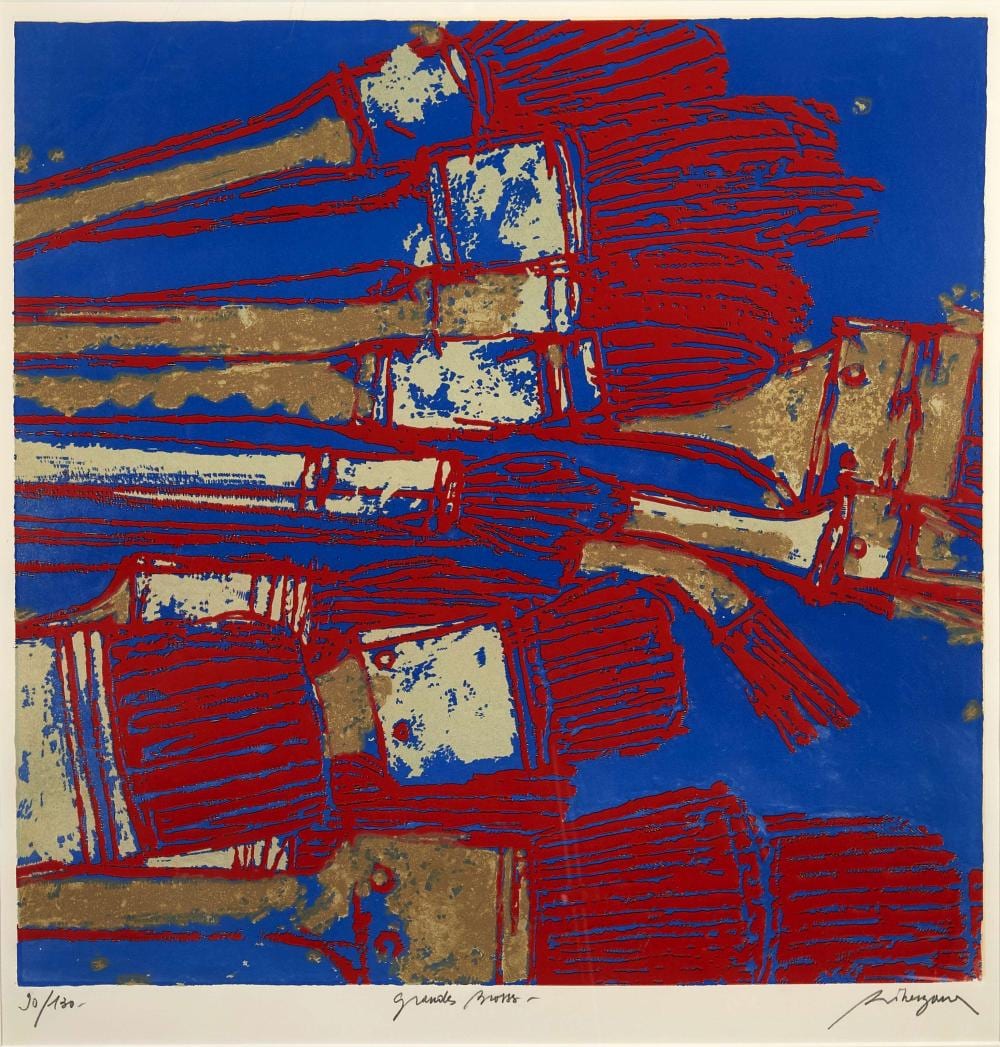 Daniel Riberzani comparable auction result: daniel riberzani n en 1942 grandes brosses estampe sign e et num rot e 90 130