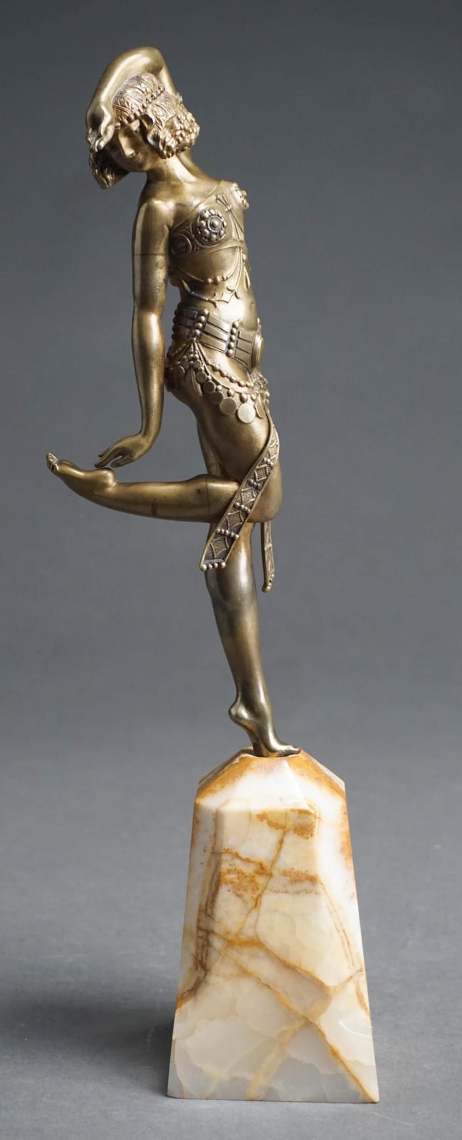 Samuel Lipszyc comparable auction result: samuel lipchytz french 1880 1943 patinated metal figure of dancer on onyx plinth h 14 in 35 6 cm