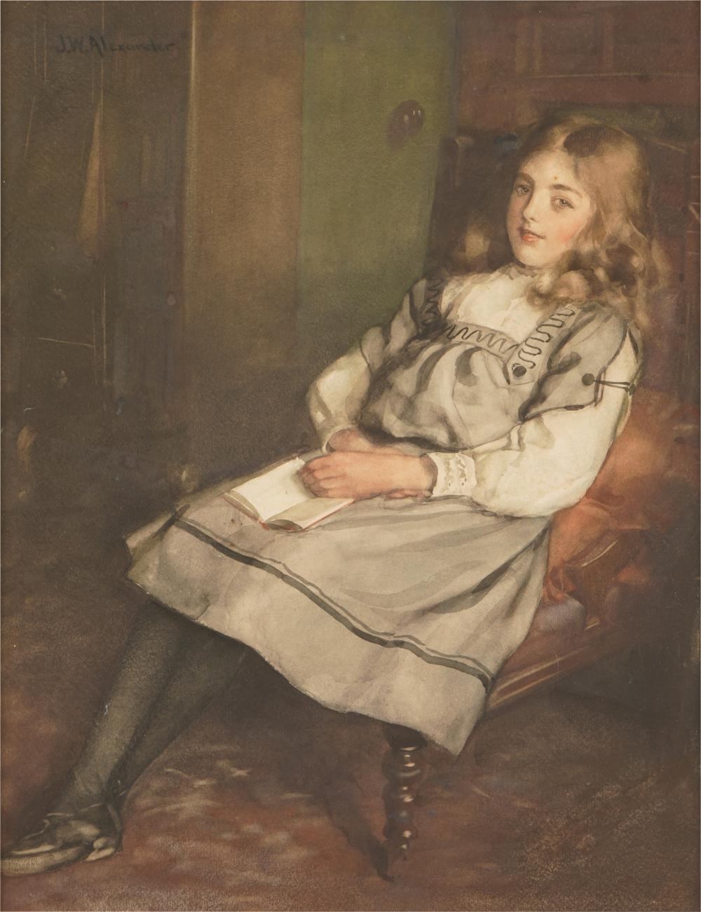 John White Alexander comparable auction result: john white alexander 1856 1915 girl in chair