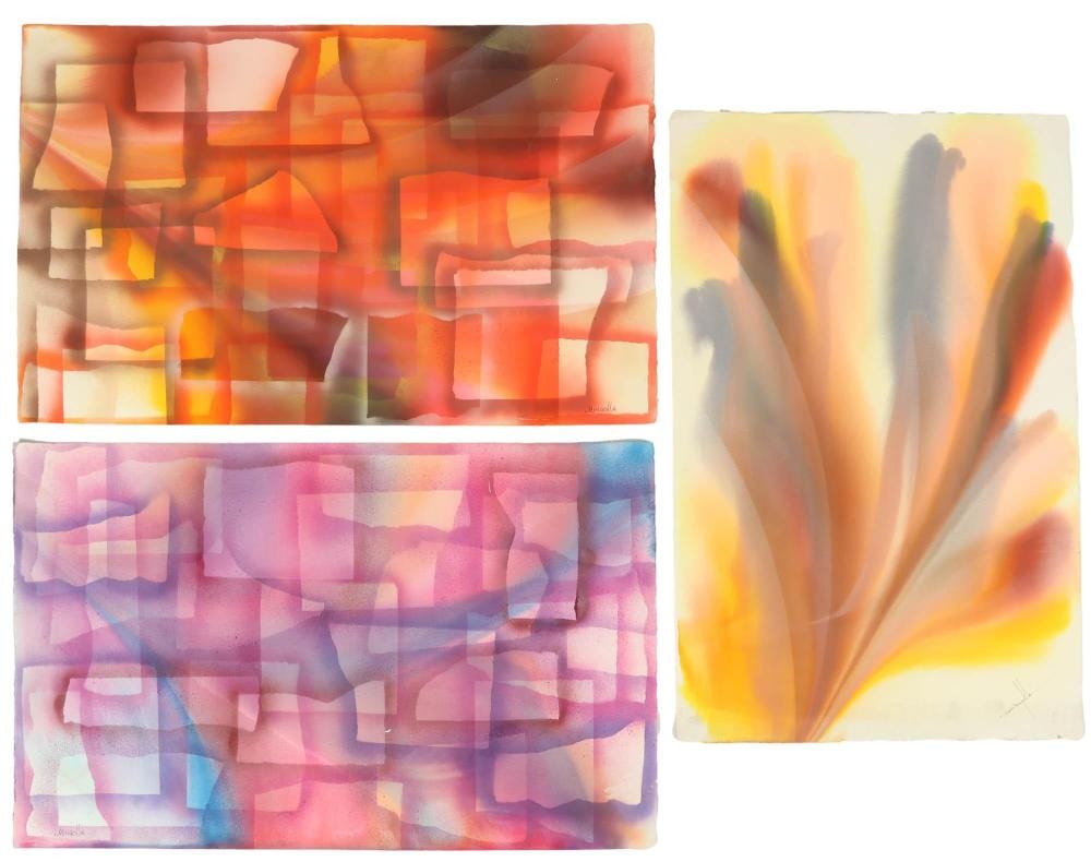 Don Mingolla comparable auction result: don mingolla 20c abstraction watercolor paintings