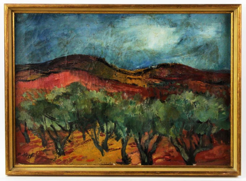 Maxim Kopf comparable auction result: maxim kopf mountain landscape oil on canvas