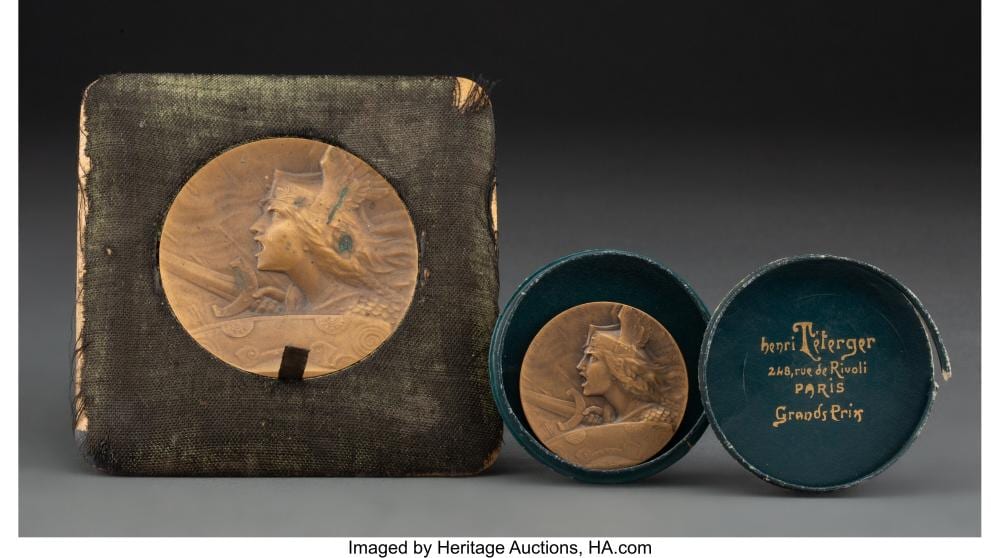Alexandre Morlon comparable auction result: alexandre morlon french 1878 1951 two furens gallia medals 1907 bronze wit