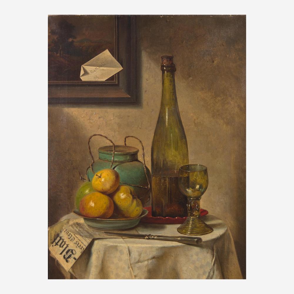 Charles Meer Webb comparable auction result: charles meer webb british 1830 1895 still life with newspaper letter and apples