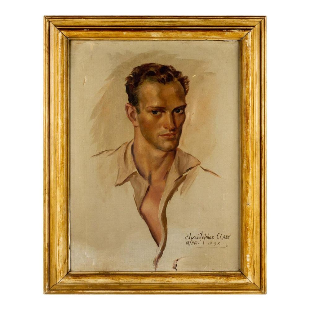 Christopher (1875) Clark comparable auction result: christopher clark american 20th c original oil male model