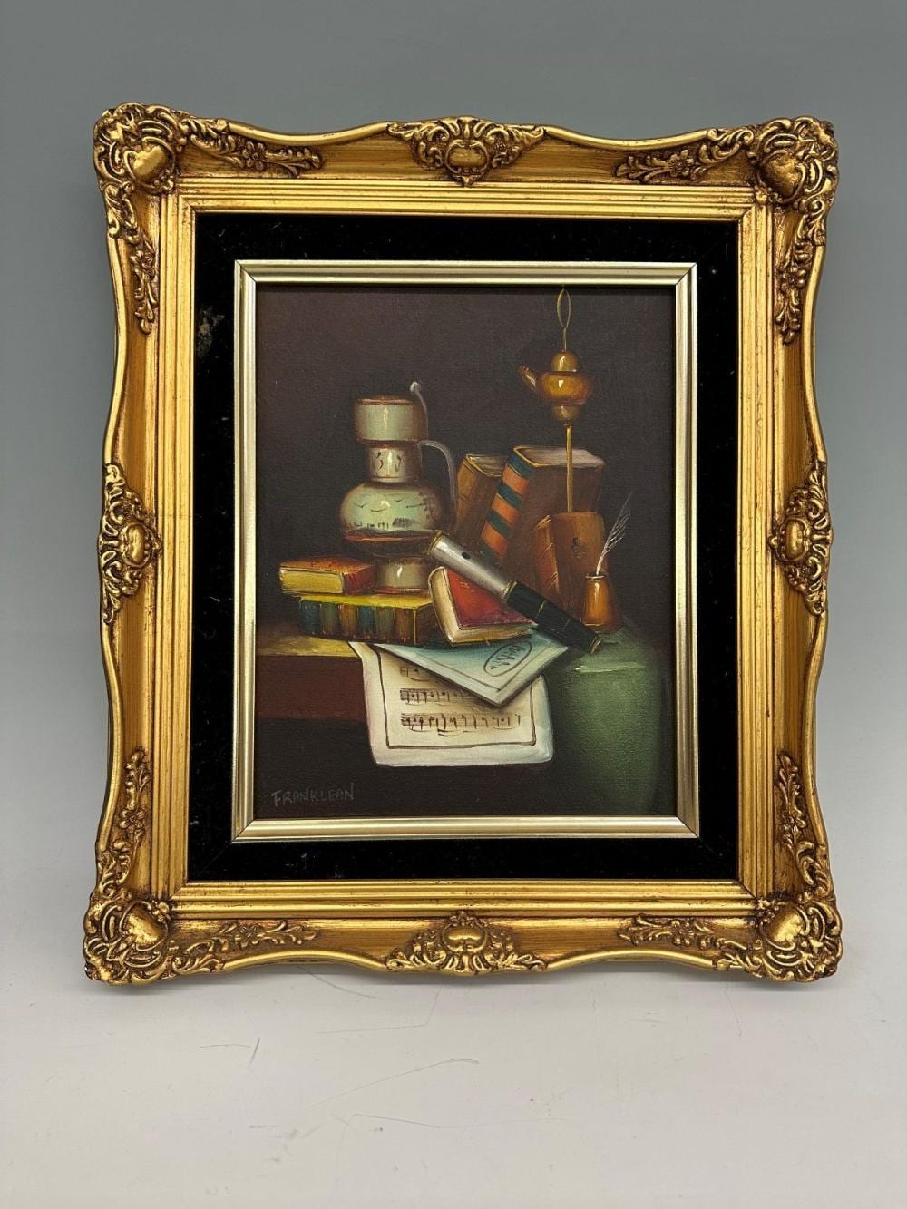 Frank Lean comparable auction result: frank lean oil on board still life
