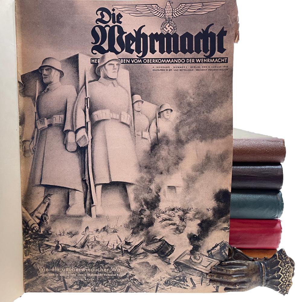 Willy Lambil comparable auction result: 1936 1941 die wehrmacht german military magazines 7 yearly bound volumes