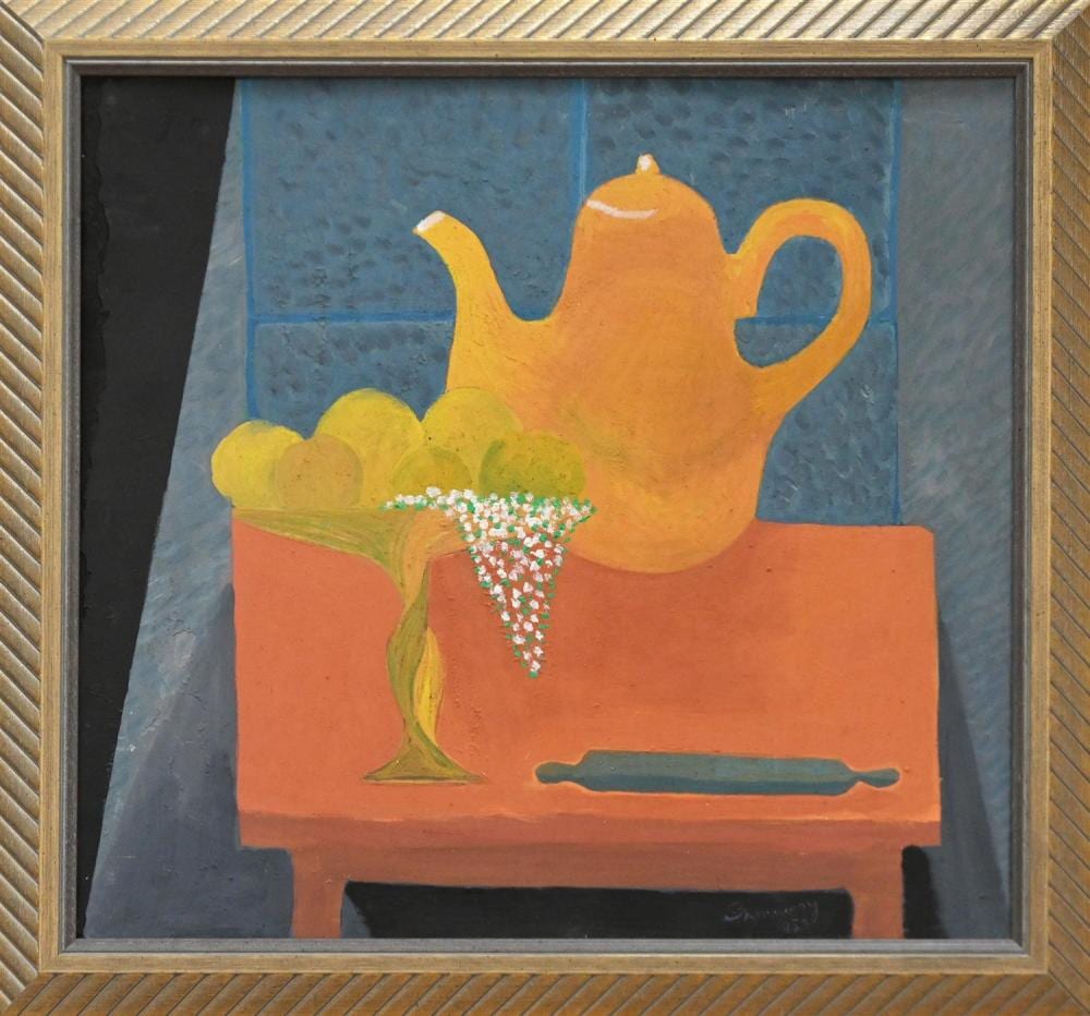 Ronald Greenaway comparable auction result: ronald greenaway still life with fruit 1958 oil on board signed and dated lower right 46 x 48 5cm frame size 55 x 58cm