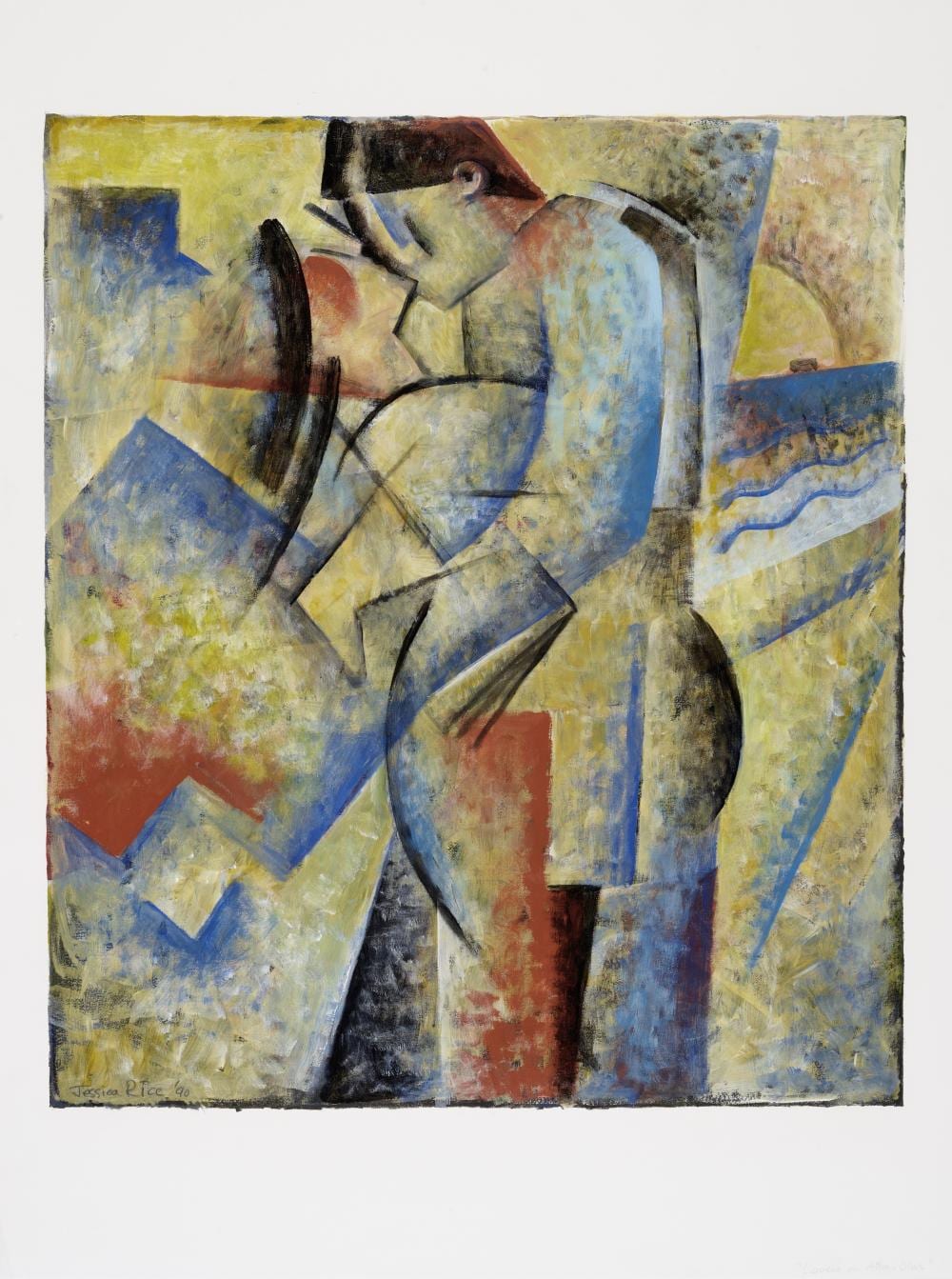 Jessica Rice comparable auction result: jessica rice belgian 1941 2016 lovers on atlas olas sheet 39 x 29 1 4 in unframed