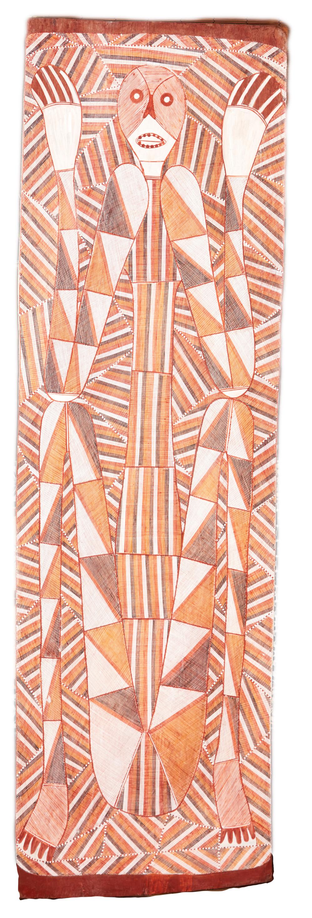 Samuel Namunjdja comparable auction result: samuel namunjdja 1965 2009 namorrorddo a profame spirit 2002 natural earth pigments on bark