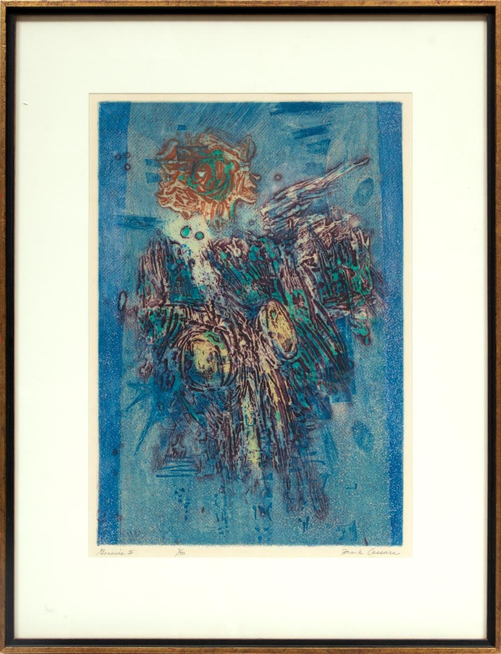 Frank Cassara comparable auction result: frank cassara american 1913 lithograph on wove paper c 1935 genisis ii h 24 w 18 5