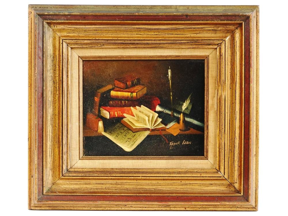 Frank Lean comparable auction result: mid cent still life oil painting by frank lean