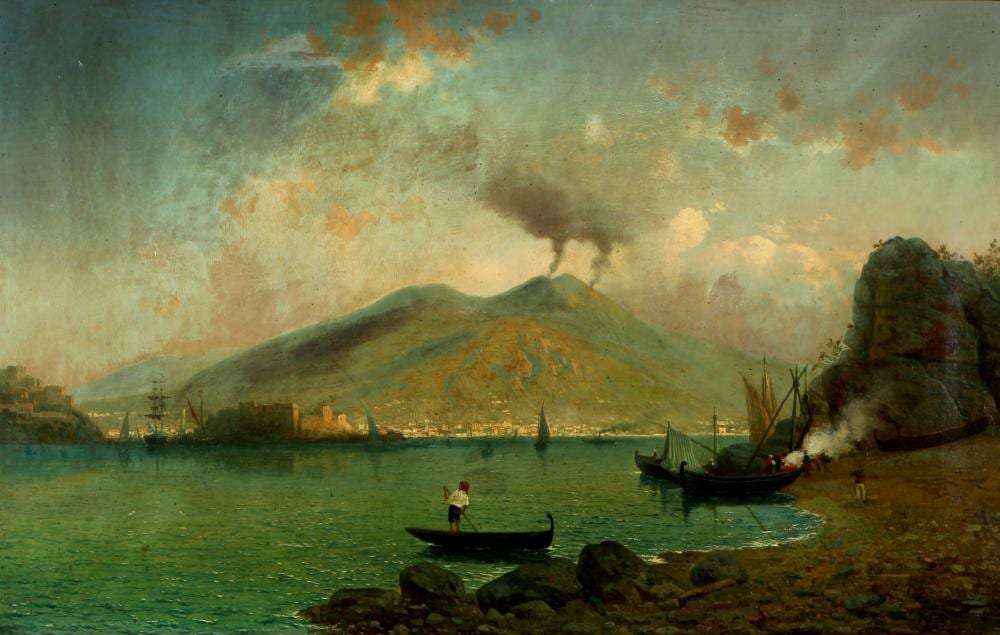 Hermann Mevius comparable auction result: hermann mevius 1820 1864 naples bay with fishermen bucht von neapel mit fischern