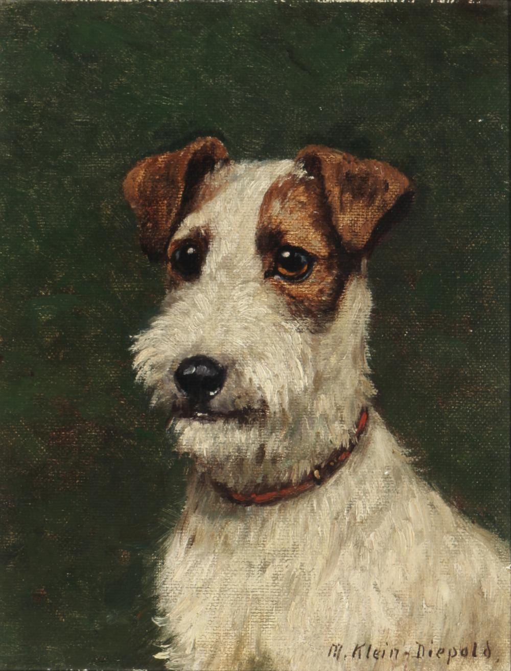 maximilian klein von diepold 1873 1949 fox terrier portrait portrait eines foxterriers · Antikauktion Krefeld · 2023-02-25 Maximilian Klein von Diepold comparable auction result: maximilian klein von diepold 1873 1949 fox terrier portrait portrait eines foxterriers