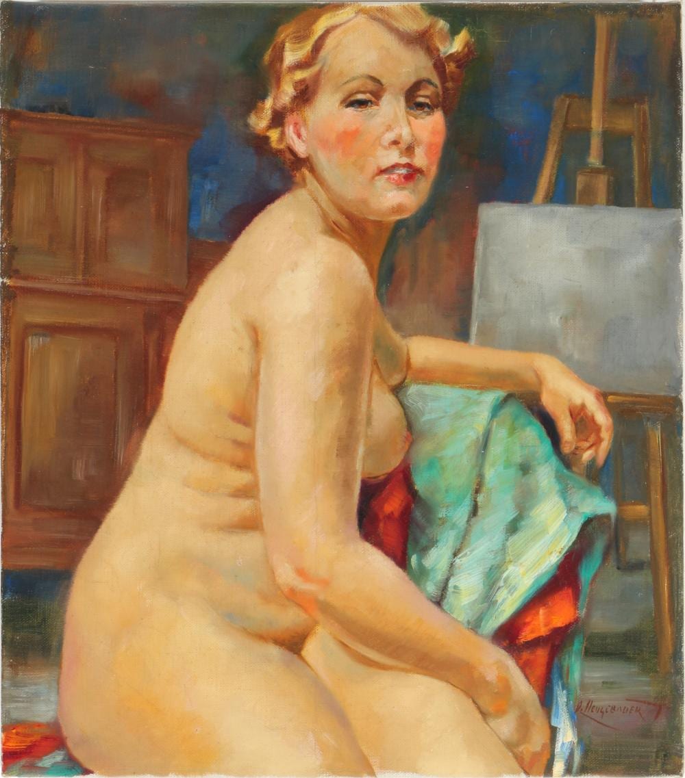 Rudolf Neugebauer comparable auction result: rudolf neugebauer 1892 1961 female nude in front of an easel weiblicher akt vor staffelei