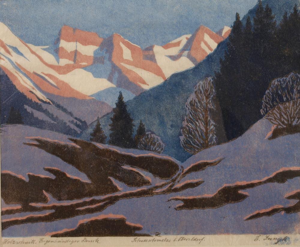 Elfriede Jungk comparable auction result: elfriede jungk schneeschmelze in oberstdorf