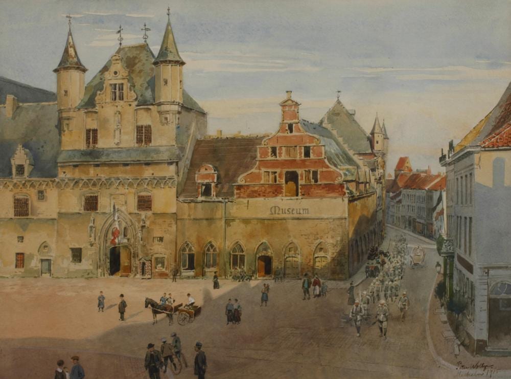 Peter Woltze comparable auction result: peter woltze das rathaus in mechelen