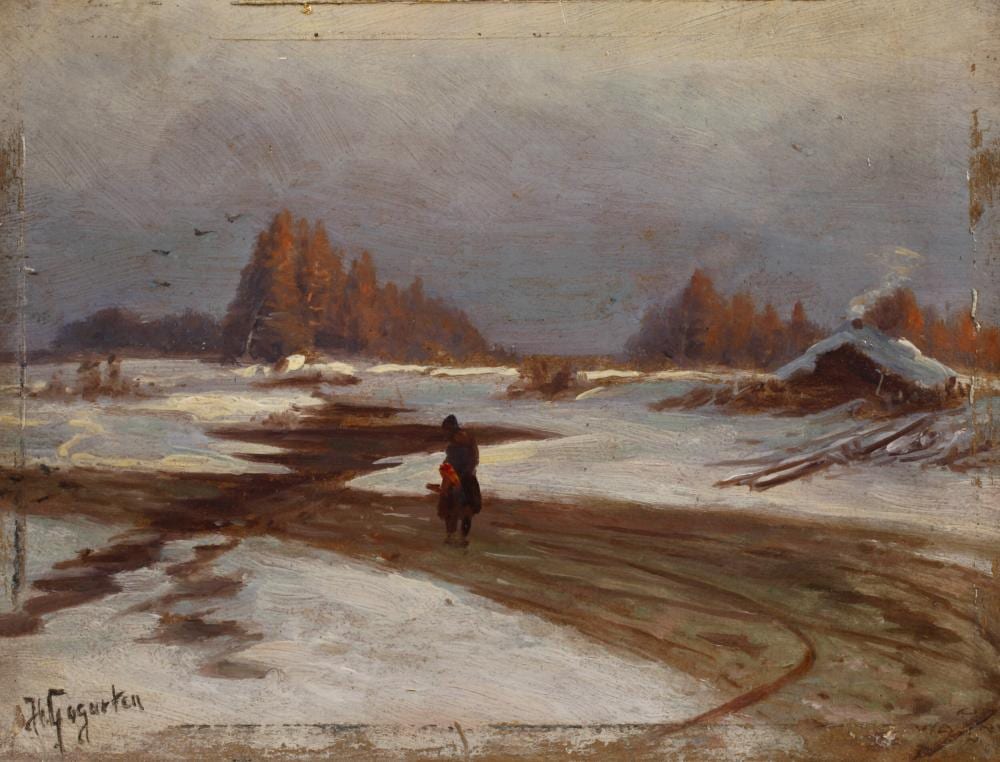 heinrich gogarten wanderer in winterlandschaft · Auktionshaus Mehlis GmbH · 2023-02-25 Heinrich Gogarten comparable auction result: heinrich gogarten wanderer in winterlandschaft