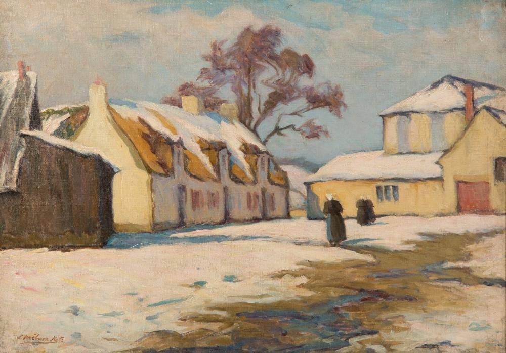 Joseph Milner Kite comparable auction result: joseph milner kite british 1862 1946 snow covered farm brittany