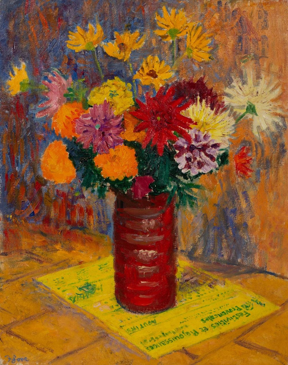 Frederick Gore comparable auction result: frederick gore british 1913 2009 flowers from st remy