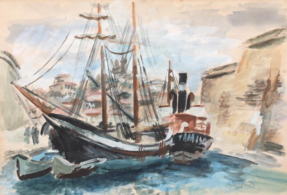 lucian grigorescu sails in the harbour · A10 by Artmark · 2023-02-16 Lucian Grigorescu comparable auction result: lucian grigorescu sails in the harbour