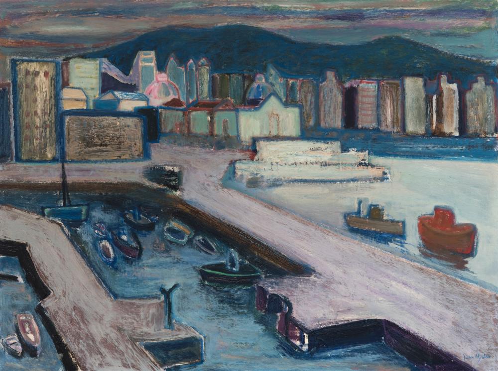 JUAN ALCALDE (Madrid, 1918-2020). "San Sebastián". Oil on canvas. Signed in the lower corner. Presents label of the gallery Biosca of Madrid. sold by Setdart Auction House, lot 44 — auction record photograph