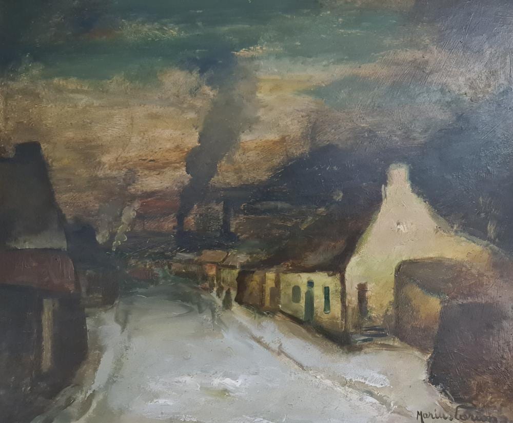 Marius Carion comparable auction result: marius carion 1898 1949 paysage du borinage enneig huile sur panneau dimensions 66 x 51 cm