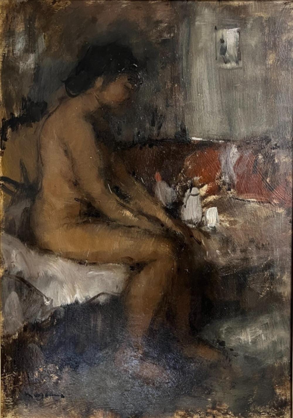 albert mascaux 1900 1963 femme nue assise au bord du lit huile sur panneau dimensions 50 x 35 cm · MJV Soudant · 2023-02-26 Albert Mascaux comparable auction result: albert mascaux 1900 1963 femme nue assise au bord du lit huile sur panneau dimensions 50 x 35 cm